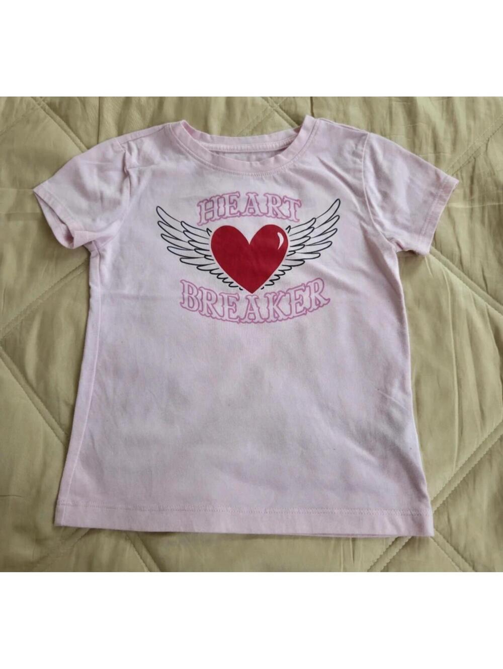 Heart Breaker Valentine's Day Girls Pink Graphic Tee XS 4-5